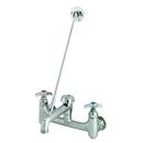 T&S Brass Rough Chrome Two Cross Handle Wall Mount Service Faucet 