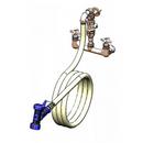 T&S Brass Polished Chrome 6.03 gpm 3 Hole Wall Mount Washdown Station with Double Four Arm Handle 