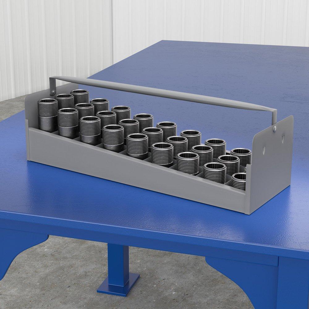 Jones Stephens Grey 2 in. 27-Piece Cap Nipple Tote Tray 