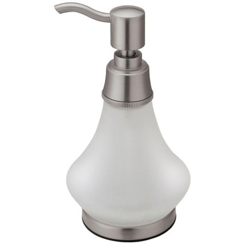 Gatco 6 in. Frosted Glass Soap Dispenser in Satin Nickel