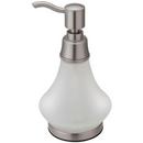 6 in. Frosted Glass Soap Dispenser in Satin Nickel
