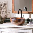 Native Trails Tempered Copper No-Hole 1-Bowl Round Bathroom Sink 