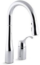 KOHLER Polished Chrome Single Handle Pull Down Kitchen Faucet 