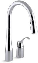 KOHLER Polished Chrome Single Handle Pull Down Kitchen Faucet with Three-Function Spray, Magnetic Docking and Sweep Spray Technology 