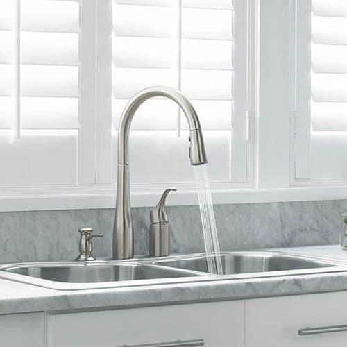 KOHLER Polished Chrome Single Handle Pull Down Kitchen Faucet 