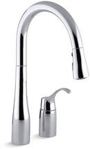 KOHLER Polished Chrome Single Handle Pull Down Kitchen Faucet 