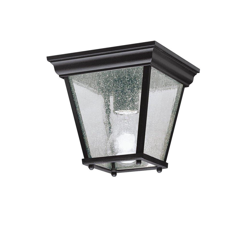 Kichler Lighting Black 100W 1-Light Medium Outdoor Semi-Flush Mount Ceiling Lantern 