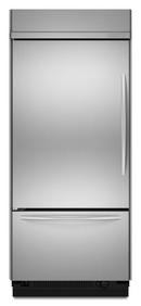 36-1/4 in. 15.3 cu. ft. Bottom Mount Freezer Refrigerator in Stainless Steel/Black