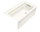 60 in. x 32 in. Soaker Alcove Bathtub with Right Drain in Biscuit