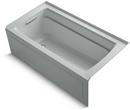 60 in. x 32 in. Soaker Alcove Bathtub with Left Drain in Ice™ Grey