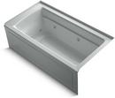 KOHLER Ice&trade; Grey 60 x 32 in. Whirlpool Alcove Bathtub Right Drain 
