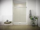 KOHLER White Single Threshold Center Drain Shower Base with Removable Cover 