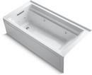72 in. x 36 in. Whirlpool Alcove Bathtub with Left Drain in White