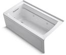 60 in. x 32 in. Whirlpool Alcove Bathtub with Left Drain in White