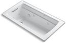 KOHLER White 60 x 32 in. Whirlpool Drop-In Bathtub with Reversible Drain 