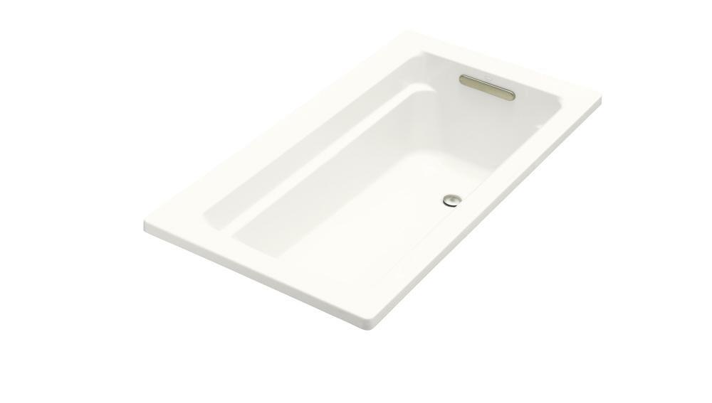 KOHLER White 60 x 32 in. Soaker Drop-In Bathtub with Reversible Drain 