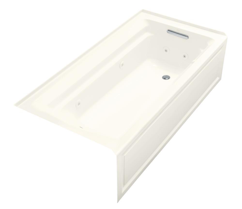 Biscuit 72 x 36 in. Whirlpool Alcove Bathtub Right Drain 
