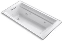 72 x 36 in. Whirlpool Drop-In Bathtub with Reversible Drain in White