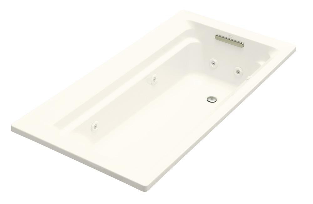 KOHLER Biscuit 72 x 36 in. Whirlpool Drop-In Bathtub with Reversible Drain 