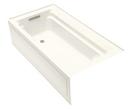 KOHLER Biscuit 72 x 36 in. Soaker Alcove Bathtub with Left Drain 