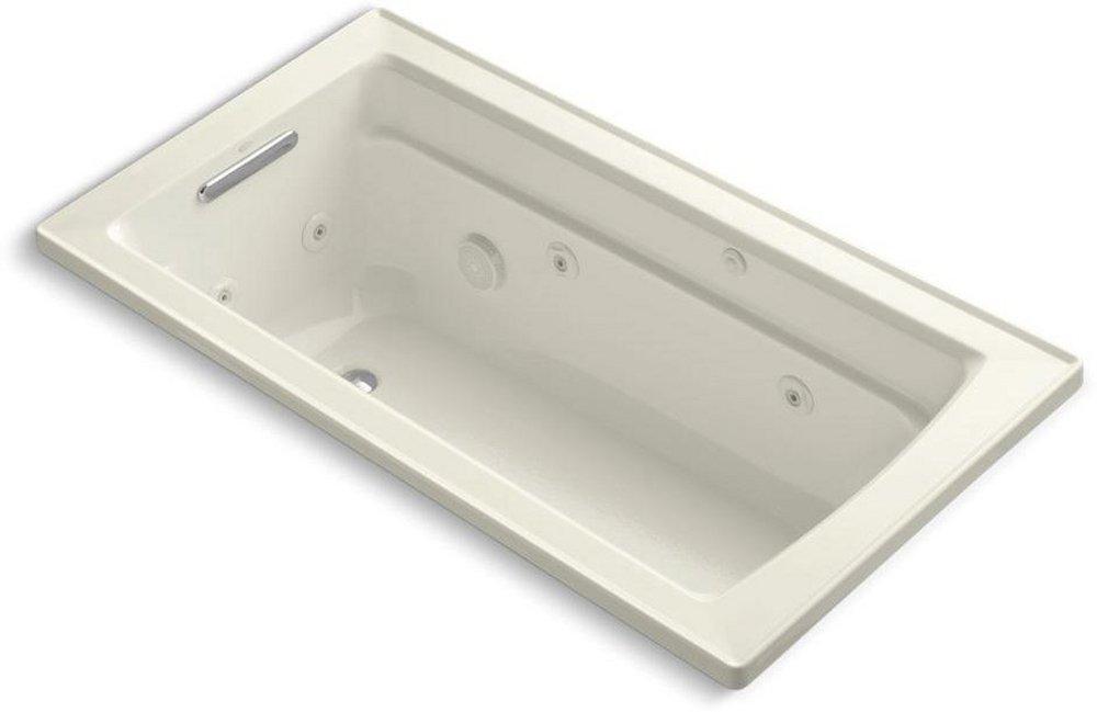 KOHLER Biscuit 60 x 32 in. Whirlpool Drop-In Bathtub with Reversible Drain 
