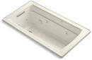 KOHLER Biscuit 60 x 32 in. Whirlpool Drop-In Bathtub with Reversible Drain 