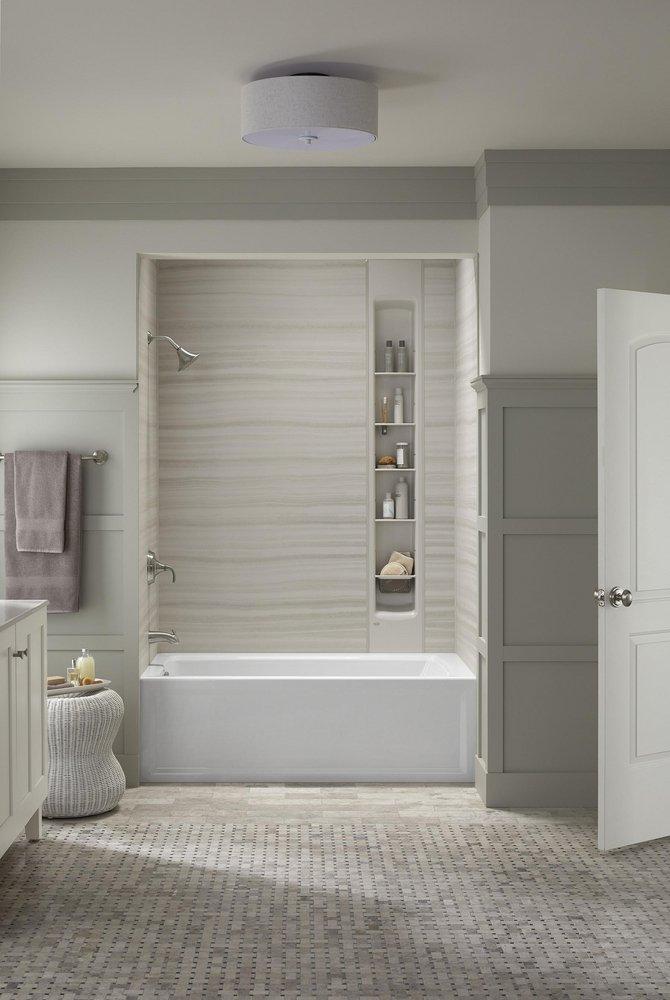 KOHLER White 60 x 32 in. Soaker Alcove Bathtub with Left Drain 