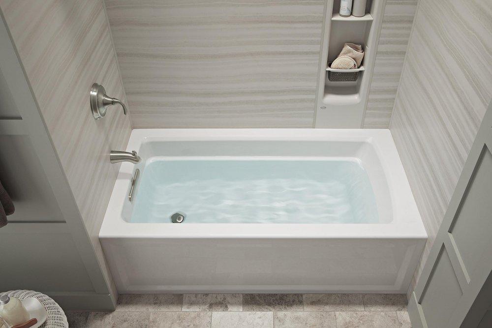 KOHLER White 60 x 32 in. Soaker Alcove Bathtub with Left Drain 