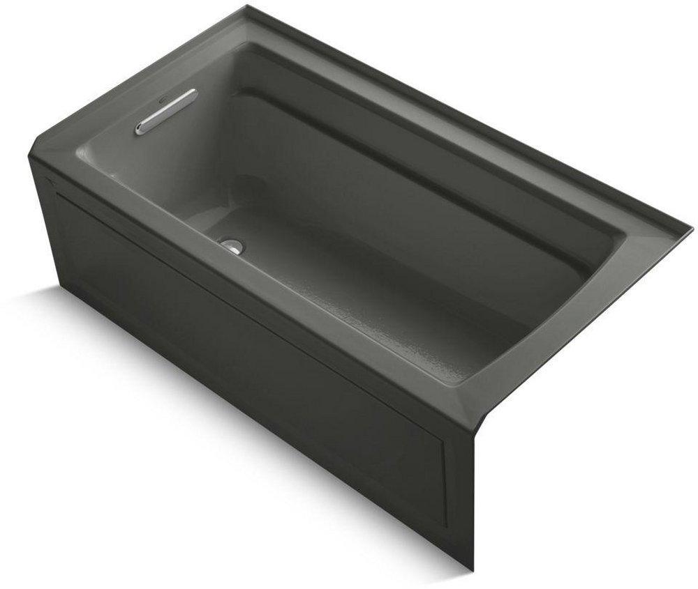 KOHLER Thunder&trade; Grey 60 x 32 in. Soaker Alcove Bathtub with Left Drain 
