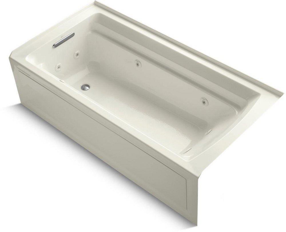 KOHLER Biscuit 72 x 36 in. Whirlpool Alcove Bathtub Left Drain 