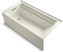 72 in. x 36 in. Whirlpool Alcove Bathtub with Left Drain in Biscuit
