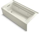KOHLER Biscuit 72 x 36 in. Whirlpool Alcove Bathtub Left Drain 