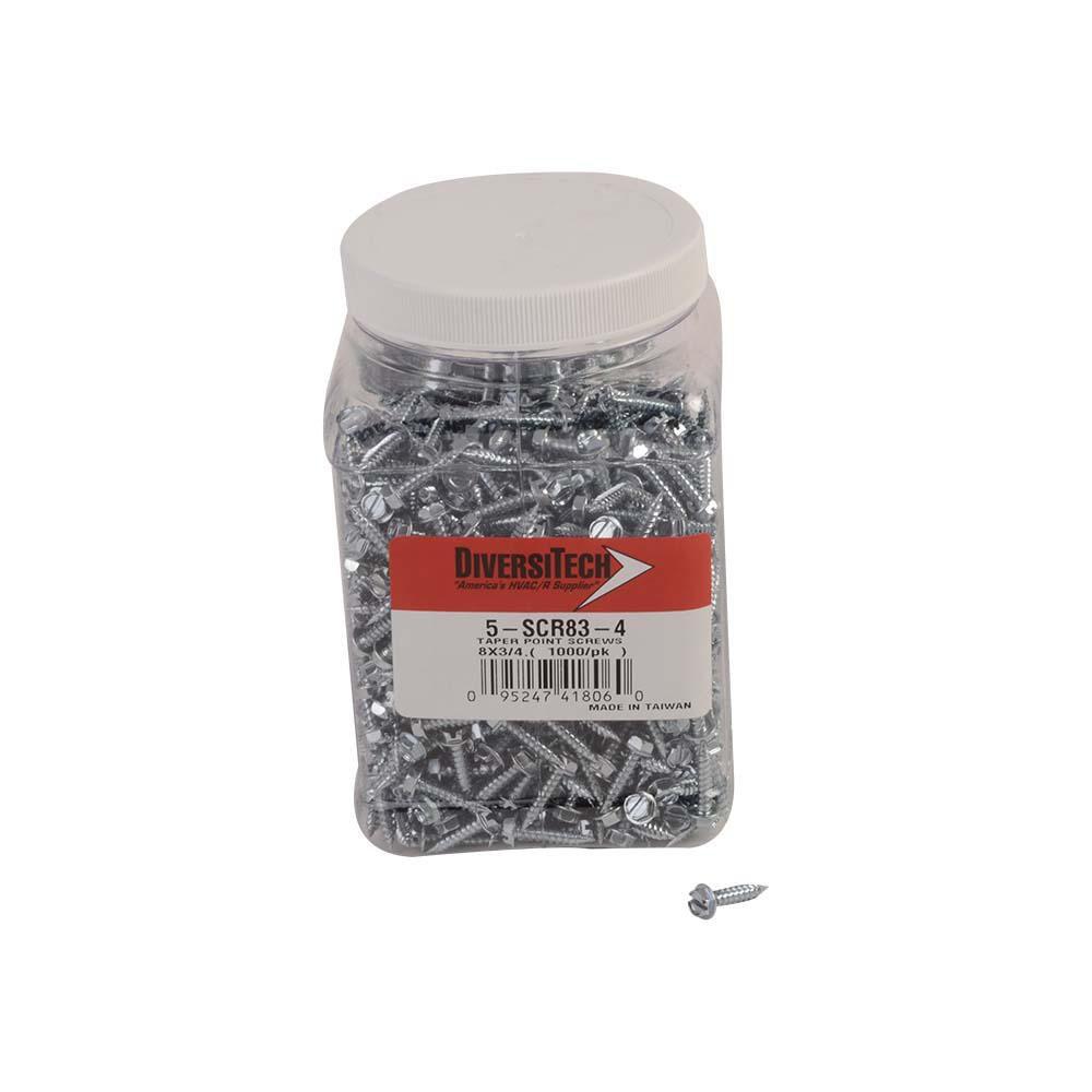 DiversiTech&reg; Silver Screw Hex Washer Head Slotted 1000 Pack 