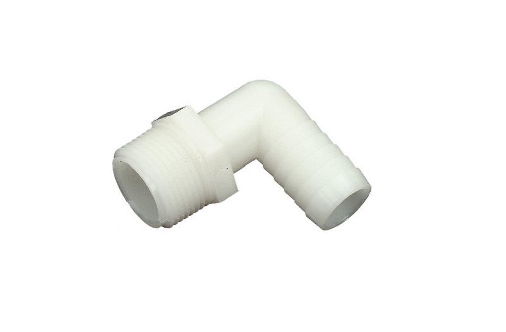 DiversiTech&reg; White Barbed x MIPT Nylon 90 Degree Reducing Elbow 