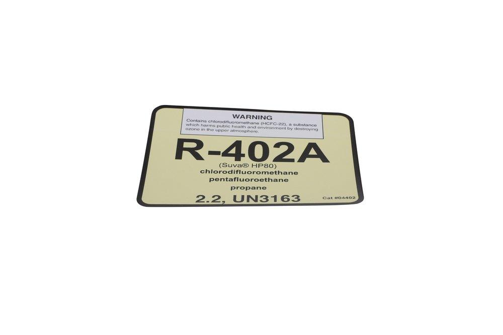 Refrigerant ID LABEL R-402A HP80 10 Pack 