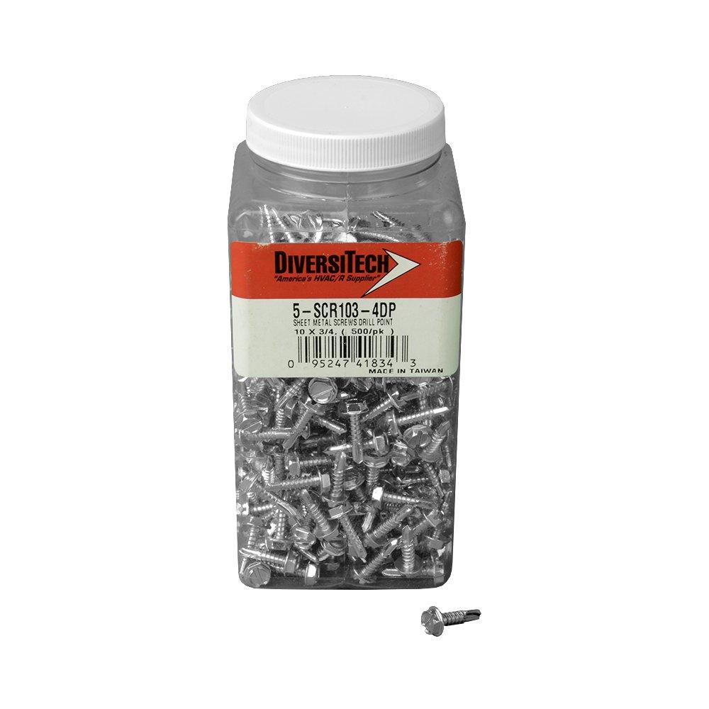 DiversiTech&reg; Silver 10 mm. x 0.75 in. Sheet Metal Screw 