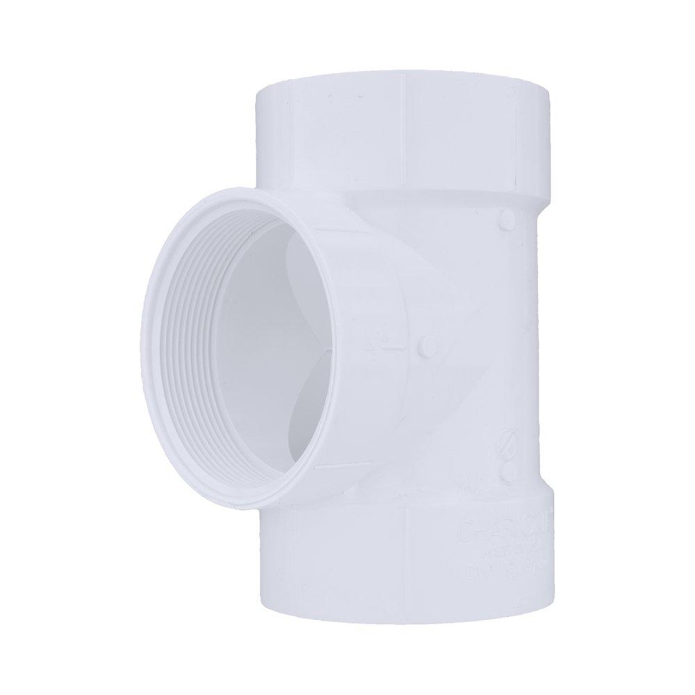 White PVC DWV Cleanout Tee (Without Plug) 