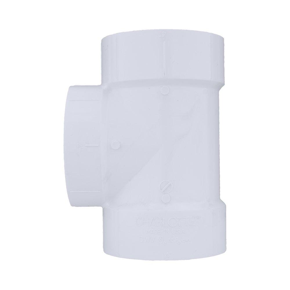 White PVC DWV Cleanout Tee (Without Plug) 