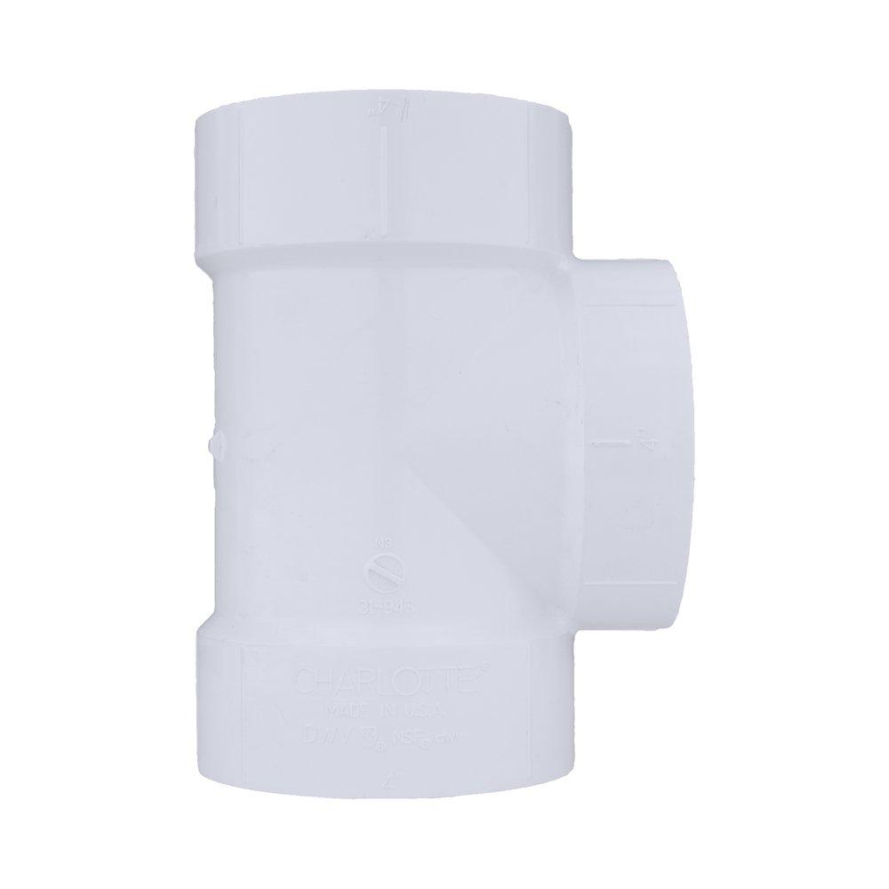 White PVC DWV Cleanout Tee (Without Plug) 