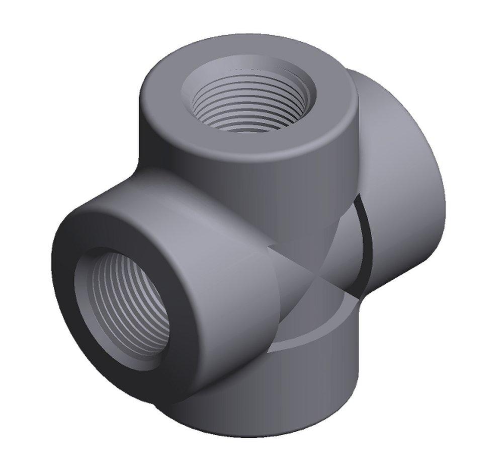 Threaded 3000# Global Forged Steel Cross 