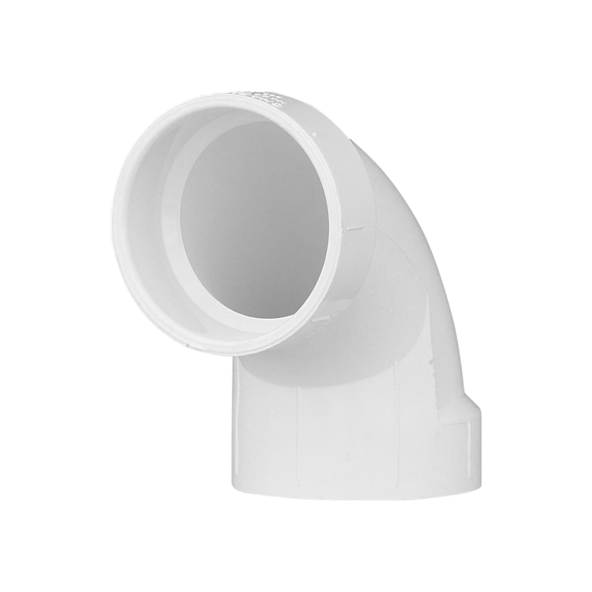 White Hub 90 Degree PVC DWV Elbow 