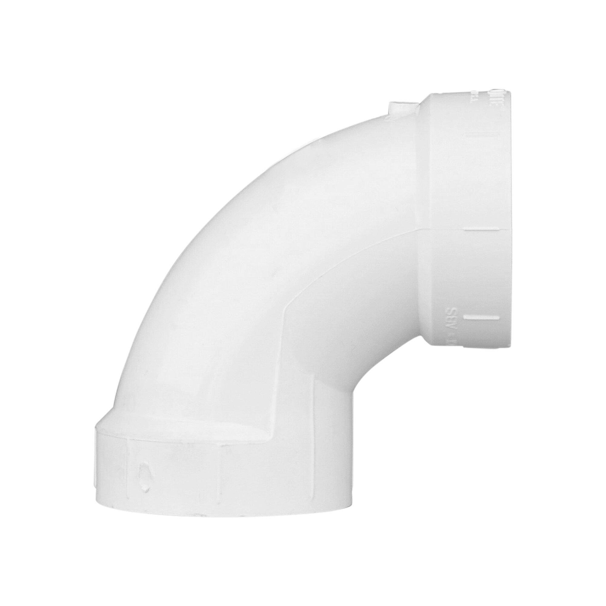 White Hub 90 Degree PVC DWV Elbow 