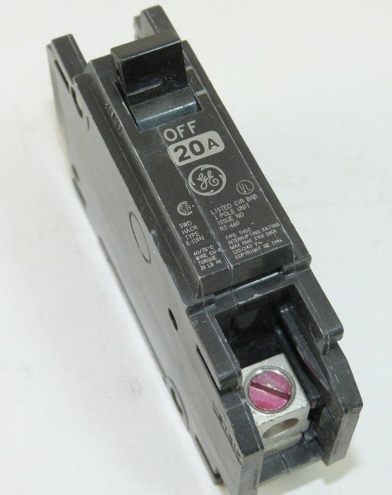 GE Industrial Systems 120/240V 1 Pole Circuit Breaker 