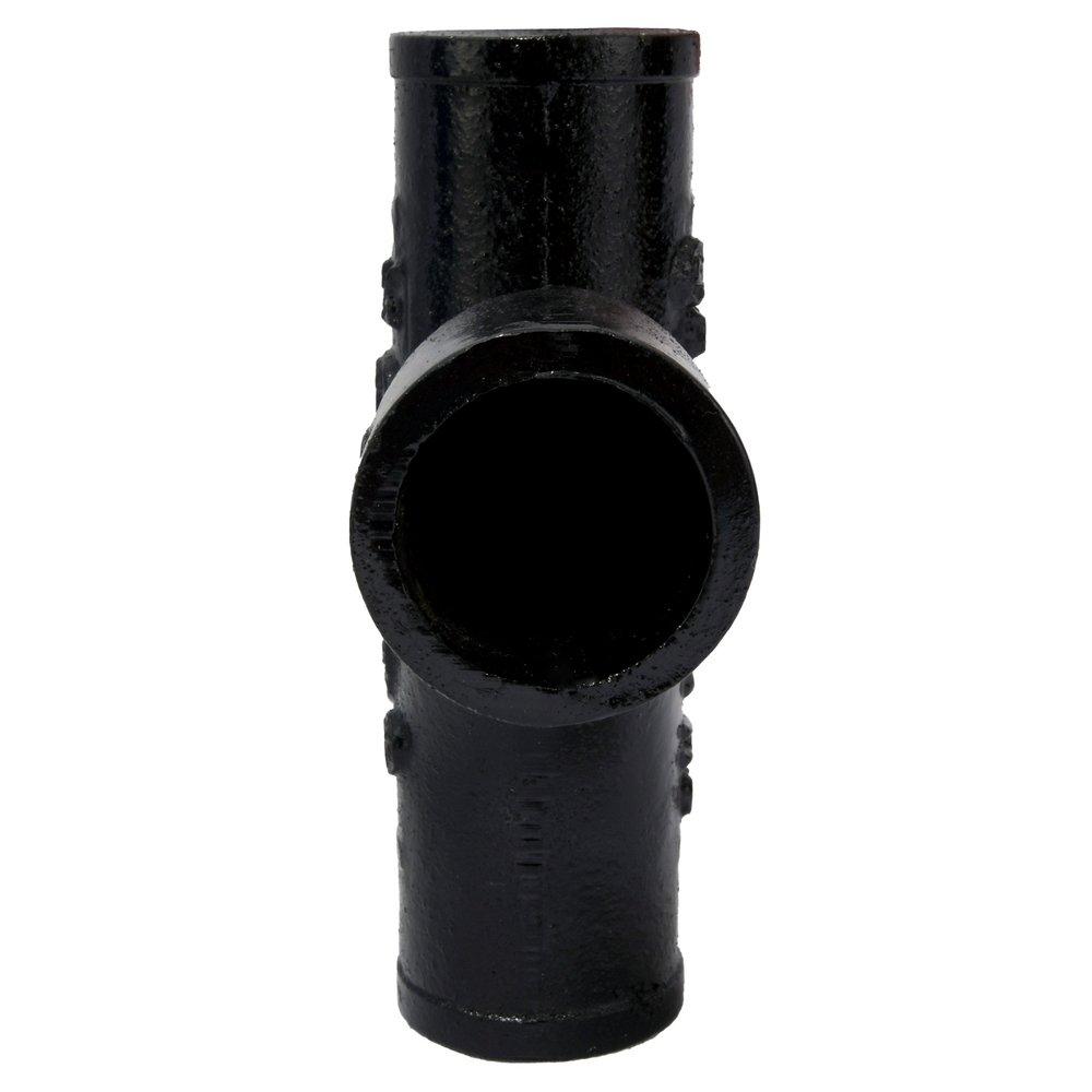 Black No Hub Cast Iron Sanitary Tee 