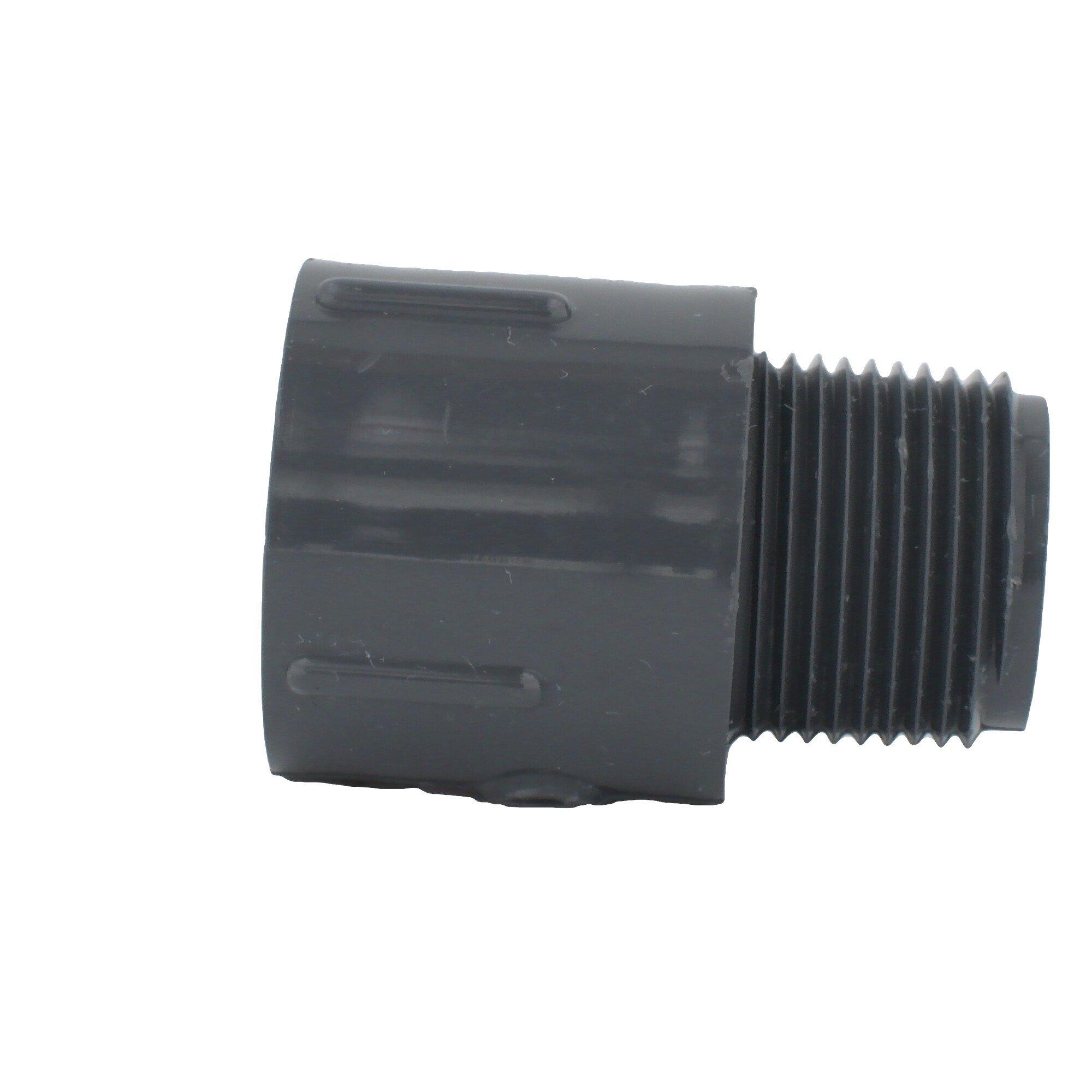 Dark Grey Socket Weld x MPT PVC Adapter 
