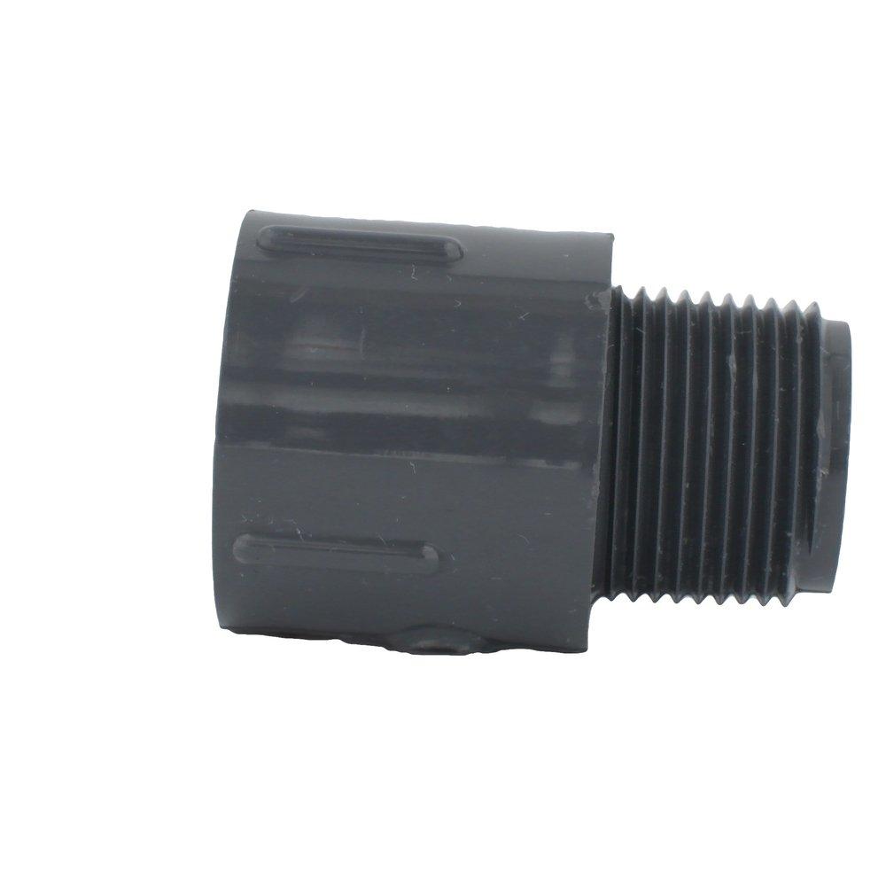 Dark Grey PVC Schedule 80 Male Adapter 