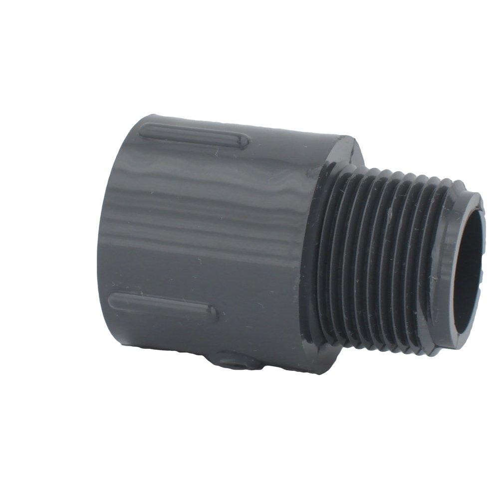 Dark Grey PVC Schedule 80 Male Adapter 