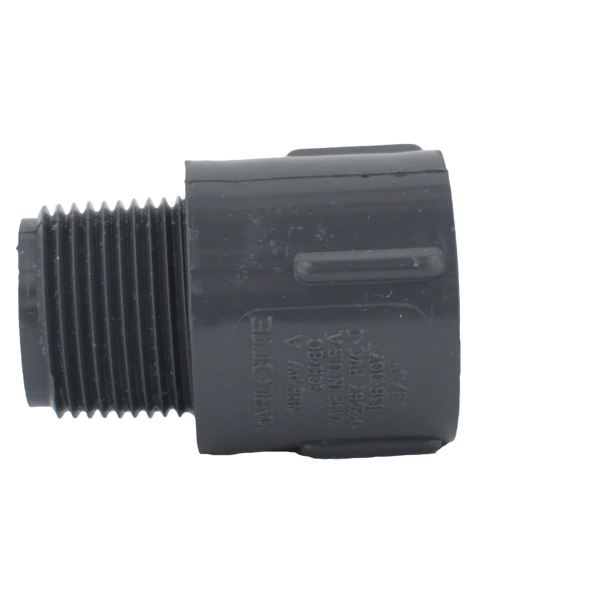 Dark Grey Socket Weld x MPT PVC Adapter 