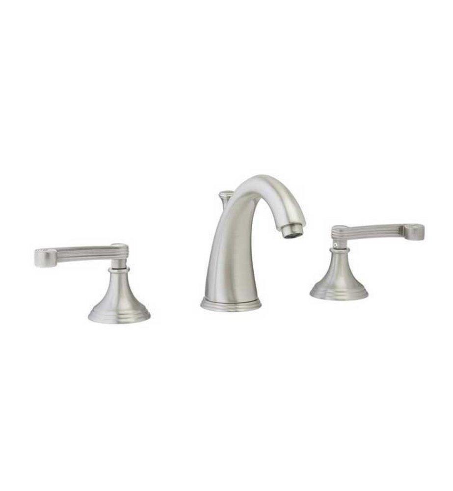 Phylrich&reg; Satin Nickel 3-Hole Bathroom Faucet with Double Lever Handle 