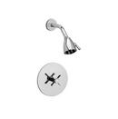 Phylrich&reg; Pewter 2.5 gpm 1-Function Wall Mount Pressure Balance Shower Set Trim with Single Cross Handle 